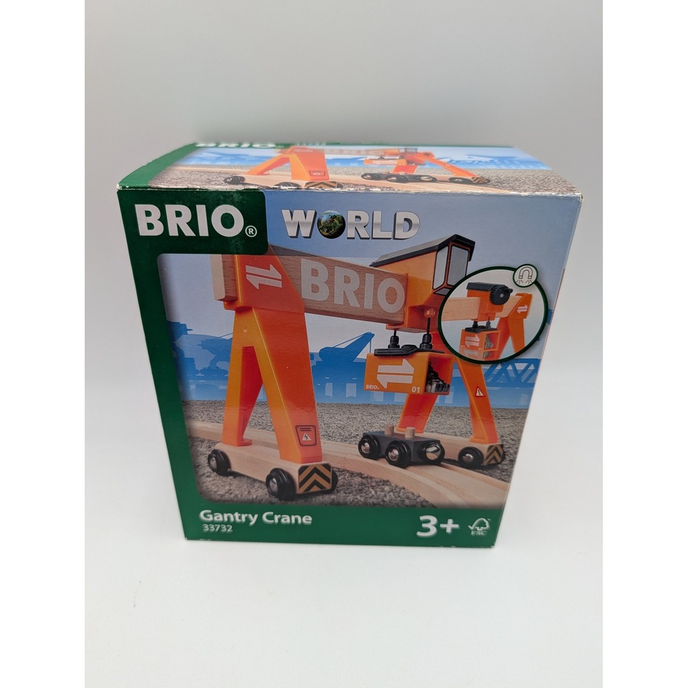 BRIO World Gantry Crane Orange Wooden Railway Accessory 33732